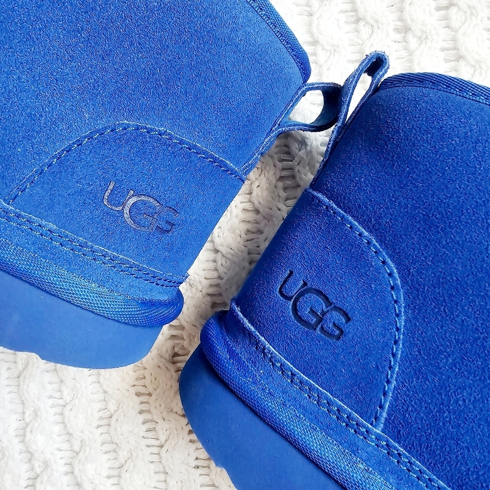 UGG Neumel II Chukka Boots Unisex Dive Blue Leather Suede Wool Lined Big Kid 3 - Picture 10 of 16